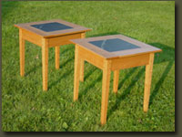 The perfect high quality corporate gift -- a personalized end table from Clarner Woodworks