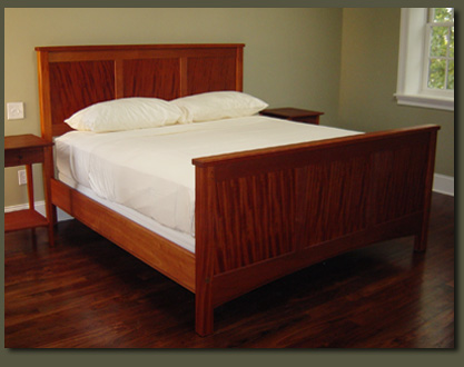 Mission style Mahogany Bed custom made by Clarner Woodworks