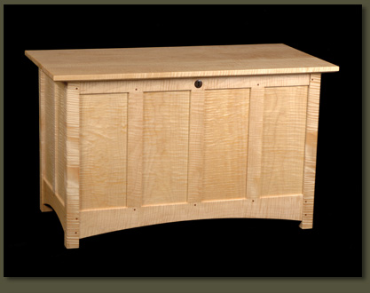 Our Tiger Maple Hope Chest proudly shows its stripes, making it a wonderfully decorative Hope Chest for a wedding gift, child's room, or any bedroom