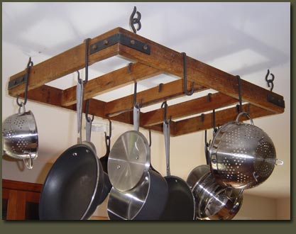 Rustic Kitchen on Wood Rustic Pot Rack Our 12 Hook Reclaimed Wood Rustic Pot Rack Will