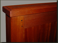 Our Mahogany Elliot Street King Bed has subtle details that enhance the overall presentation of the bed, such as walnut inlays and pegged mortise and tenon joinery