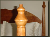 Our Wovenwood Four Post Cherry Bed is solid and durable yet enchanced by delicate details